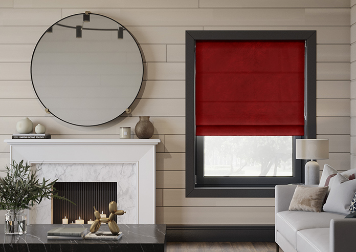 Odessa Velvet, Scarlet - Roman Blind - Image 3